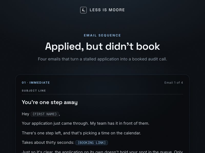 Applied-not-booked preview